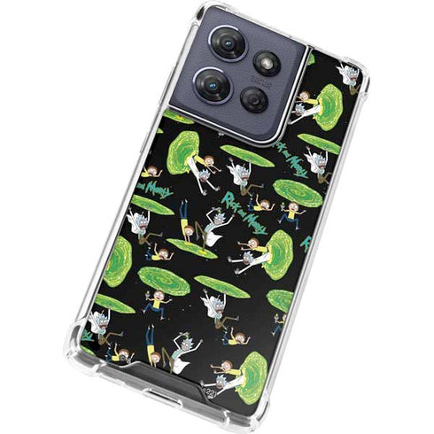 Adult Swim Rick and Morty Portal Pattern Moto G Play 5G (2025) Clear Case